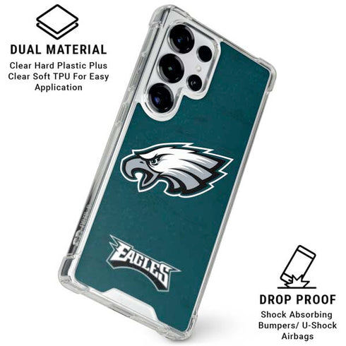 NFL Philadelphia Eagles Distressed Galaxy S25 Ultra Clear Case